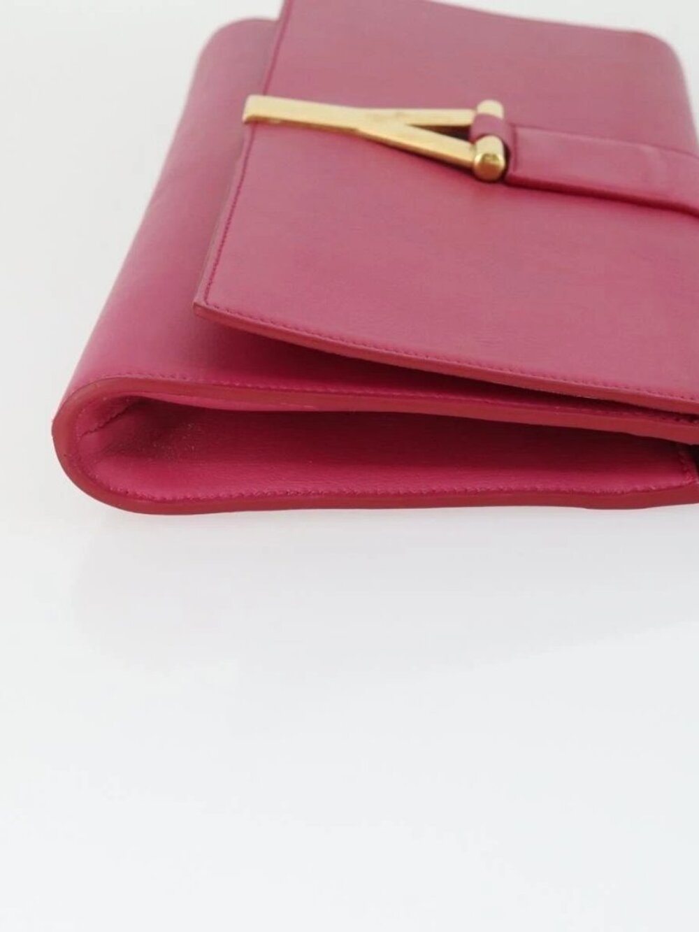 SAINT LAURENT Clutch Bag Leather Pink Gold 311213 Auth 169070V - Picture 8 of 16